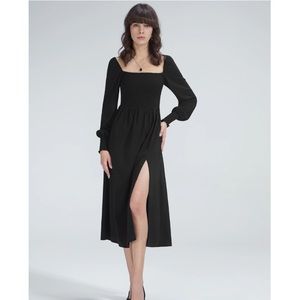 NWT The Commense black midi dress with slit sz xs